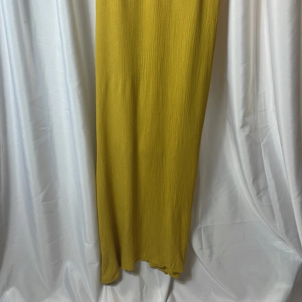 Forever 21 Mustard Yellow Tie Front Maxi Dress Small - Picture 3 of 12